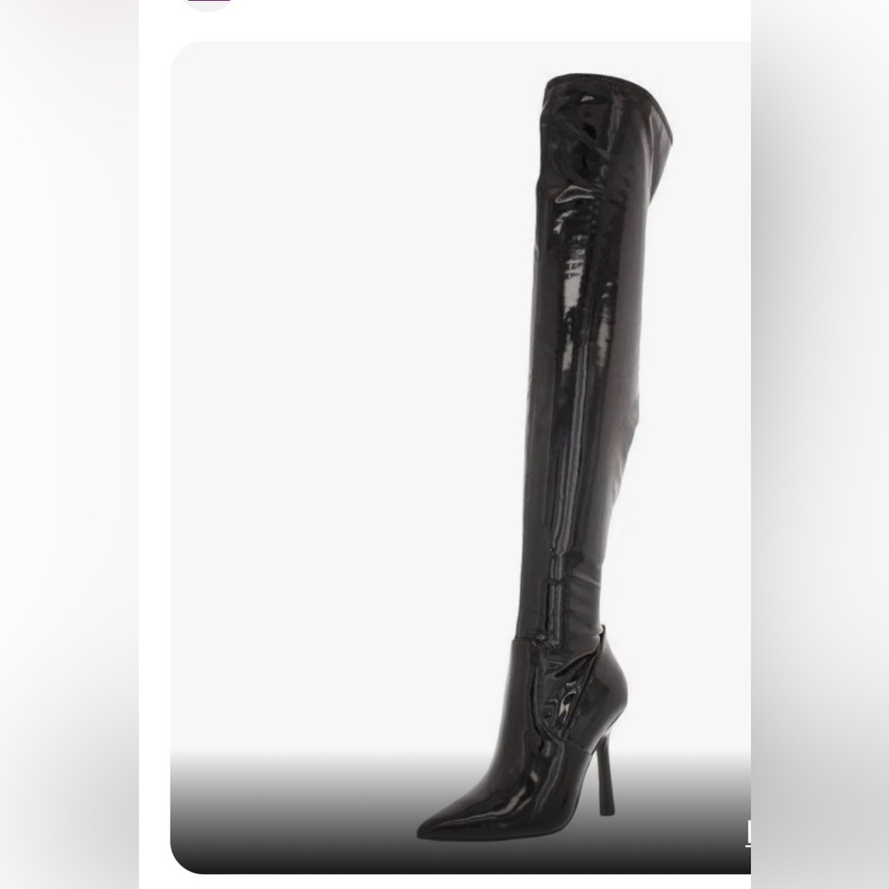 Steve Madden Womens Vanquish Tall Over-The-Knee Boots Black Patent